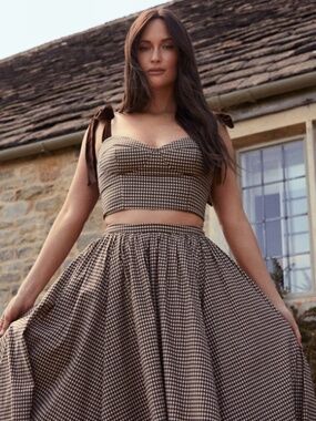 NWT Reformation x Kasey Musgraves Bown Plaid 2pc Dress - 10